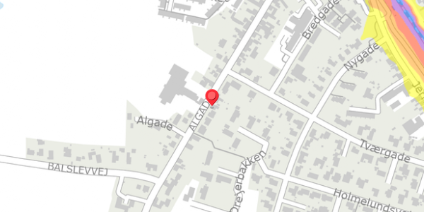 Trafikstøjkort på Algade 52, 5592 Ejby