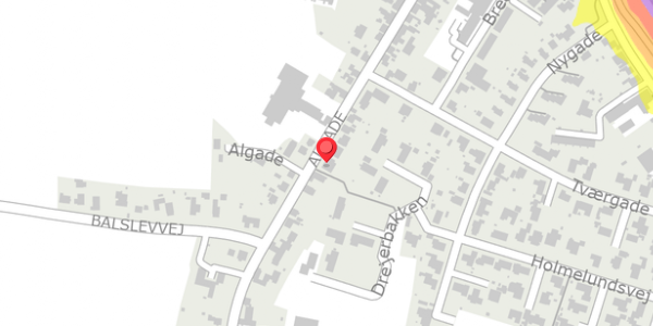 Trafikstøjkort på Algade 58, 5592 Ejby
