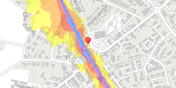 Trafikstøjkort på Banebroen 12, . , 5592 Ejby