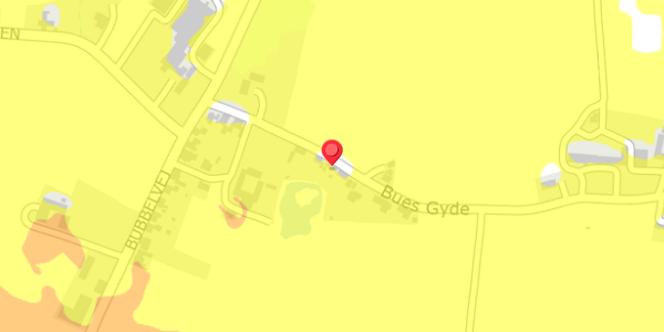Trafikstøjkort på Bues Gyde 13, 5592 Ejby