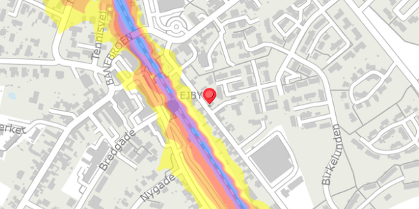Trafikstøjkort på Kingstrupvej 14, . , 5592 Ejby