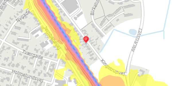Trafikstøjkort på Kingstrupvej 45, 5592 Ejby