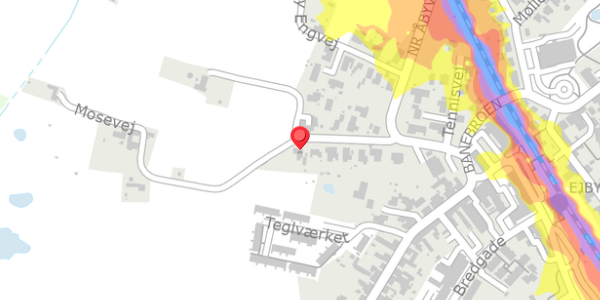 Trafikstøjkort på Mosevej 14, . , 5592 Ejby