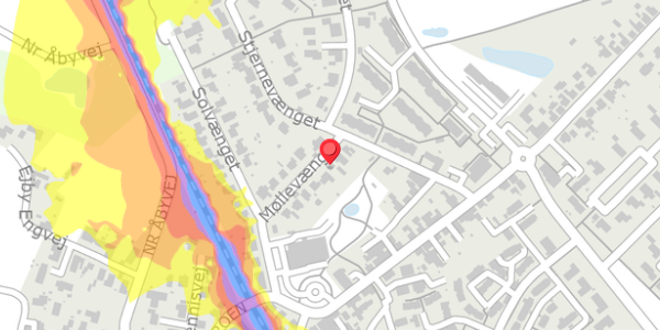 Trafikstøjkort på Møllevænget 21, 5592 Ejby