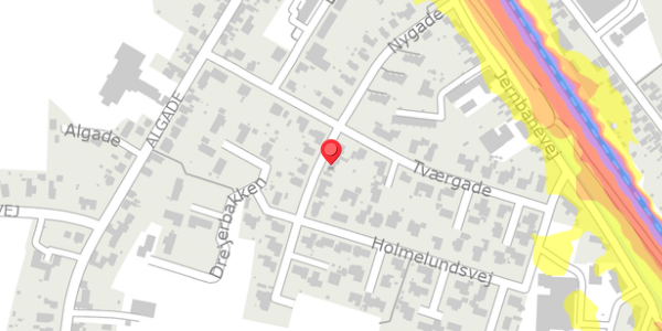Trafikstøjkort på Nygade 24, 5592 Ejby