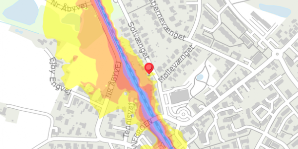 Trafikstøjkort på Solvænget 4, . , 5592 Ejby