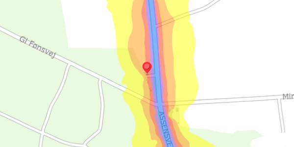 Trafikstøjkort på Assensvej 24, . , 5592 Ejby