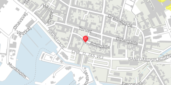 Trafikstøjkort på Adelgade 4, 5600 Faaborg