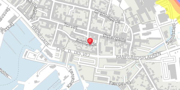 Trafikstøjkort på Adelgade 26, 5600 Faaborg