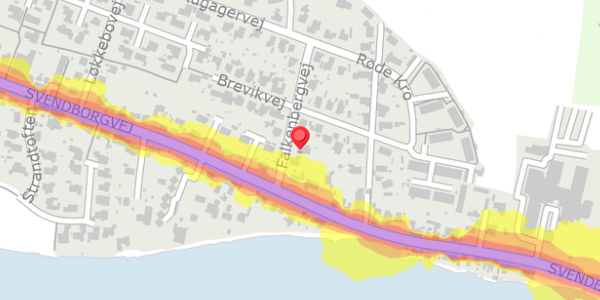 Trafikstøjkort på Falkenbergvej 4, . , 5600 Faaborg