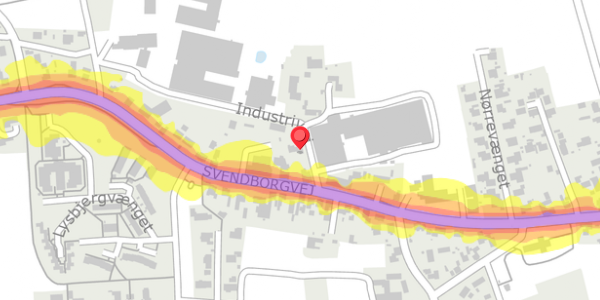 Trafikstøjkort på Industrivej 1, . , 5600 Faaborg