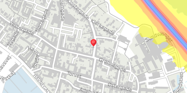 Trafikstøjkort på Klostergade 5, 5600 Faaborg