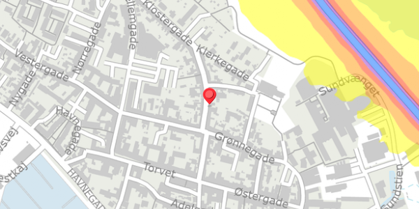 Trafikstøjkort på Klostergade 8, 5600 Faaborg
