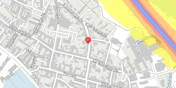 Trafikstøjkort på Klostergade 11, 5600 Faaborg
