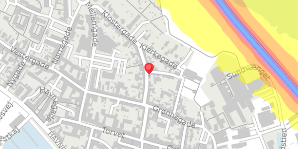 Trafikstøjkort på Klostergade 16, . , 5600 Faaborg