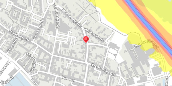 Trafikstøjkort på Klostergade 17, 5600 Faaborg