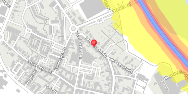 Trafikstøjkort på Klostergade 53, 5600 Faaborg