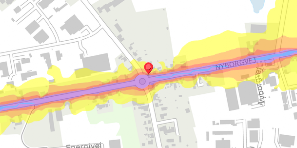 Trafikstøjkort på Nyborgvej 39, 5600 Faaborg