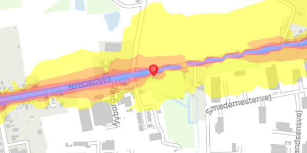 Trafikstøjkort på Nyborgvej 64, . , 5600 Faaborg