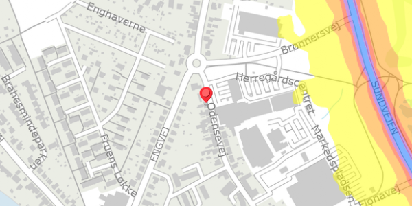 Trafikstøjkort på Odensevej 29, . , 5600 Faaborg