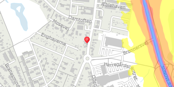 Trafikstøjkort på Odensevej 39, 5600 Faaborg