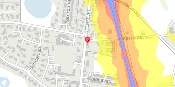 Trafikstøjkort på Odensevej 70, . , 5600 Faaborg
