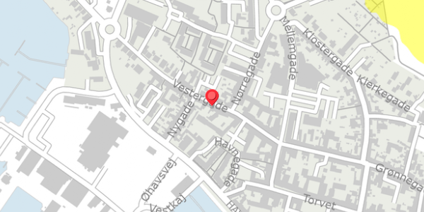Trafikstøjkort på Vestergade 13, 5600 Faaborg
