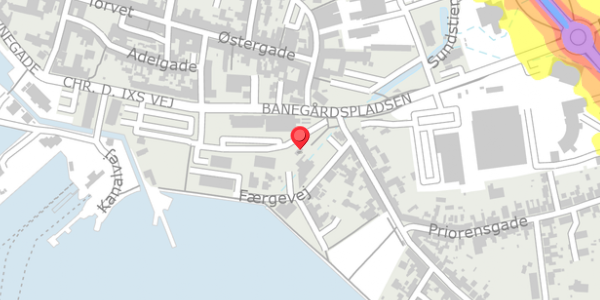 Trafikstøjkort på Østerbrogade 2, 5600 Faaborg