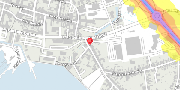 Trafikstøjkort på Østerbrogade 3, 5600 Faaborg