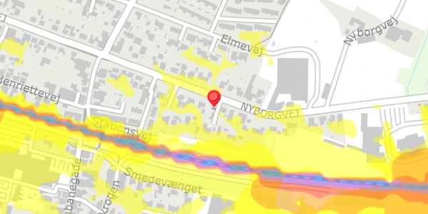 Trafikstøjkort på Nyborgvej 21, 5550 Langeskov