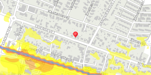 Trafikstøjkort på Odensevej 9, 5550 Langeskov