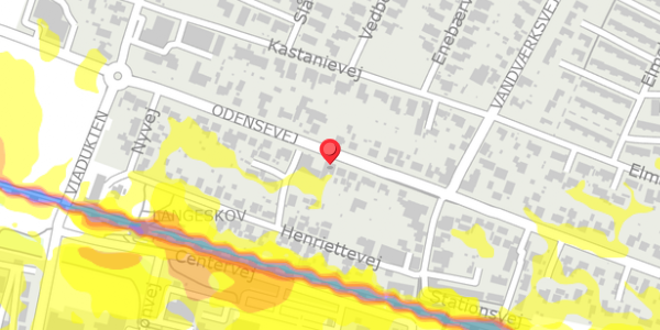 Trafikstøjkort på Odensevej 14, 5550 Langeskov