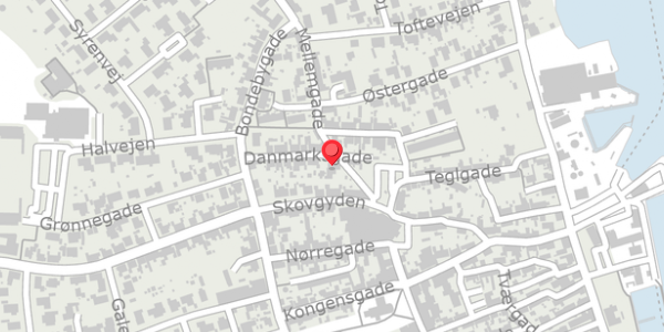 Trafikstøjkort på Danmarksgade 5, 5960 Marstal