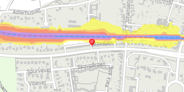 Trafikstøjkort på Brovejen 310, 5500 Middelfart