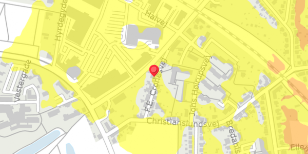 Trafikstøjkort på F.E. Cronesvej 13, 5800 Nyborg