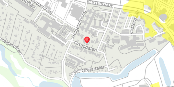 Trafikstøjkort på Grejsdalen 7, 5800 Nyborg