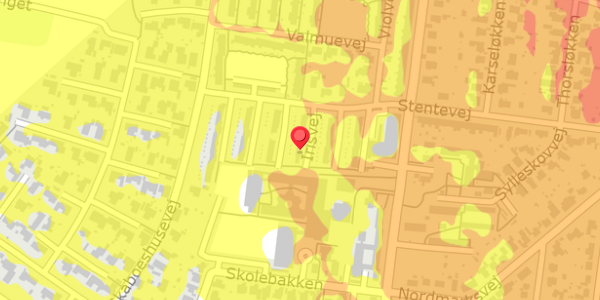 Trafikstøjkort på Irisvej 14, 5800 Nyborg