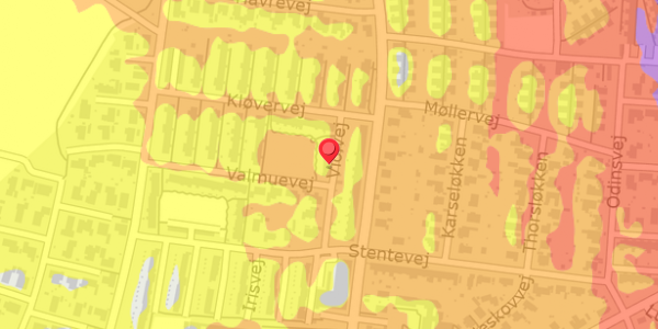 Trafikstøjkort på Violvej 3, 5800 Nyborg
