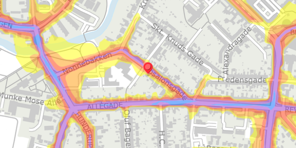 Trafikstøjkort på Absalonsgade 13, . , 5000 Odense C