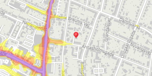 Trafikstøjkort på Annasholmsgade 20A, 5000 Odense C