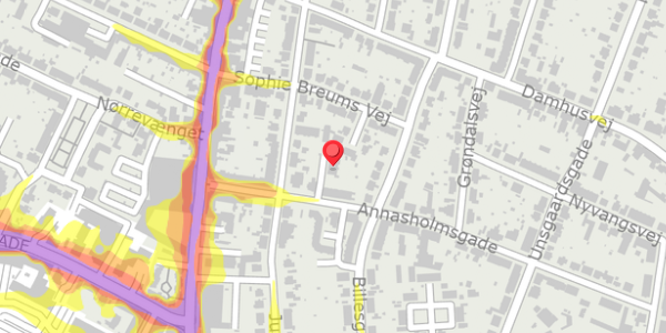 Trafikstøjkort på Annasholmsgade 20B, 5000 Odense C