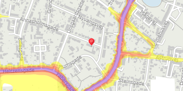 Trafikstøjkort på Annasholmsgade 53, 2. th, 5000 Odense C