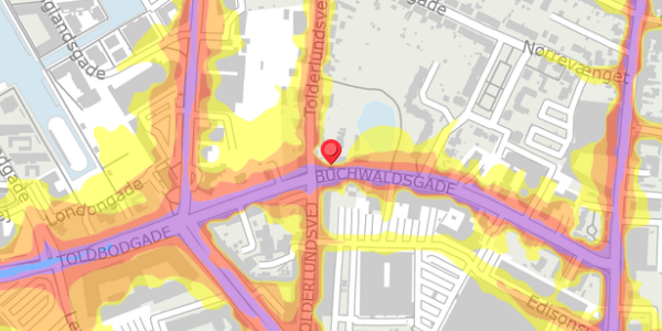 Trafikstøjkort på Buchwaldsgade 4, 1. tv, 5000 Odense C