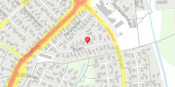 Trafikstøjkort på Buen 14, 5320 Agedrup