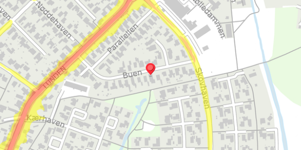 Trafikstøjkort på Buen 27, 5320 Agedrup