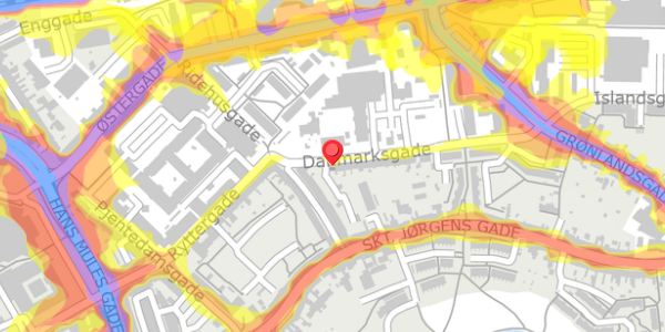 Trafikstøjkort på Danmarksgade 3, 5000 Odense C