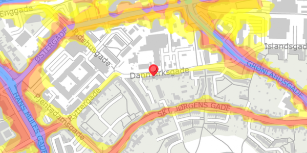 Trafikstøjkort på Danmarksgade 9, 5000 Odense C
