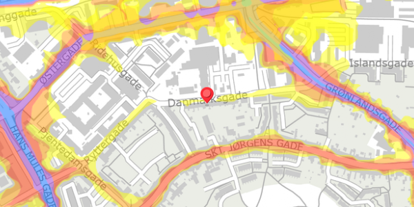 Trafikstøjkort på Danmarksgade 13, 2. , 5000 Odense C