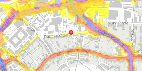 Trafikstøjkort på Danmarksgade 31, 5000 Odense C