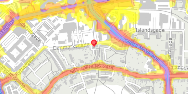 Trafikstøjkort på Danmarksgade 35, 5000 Odense C